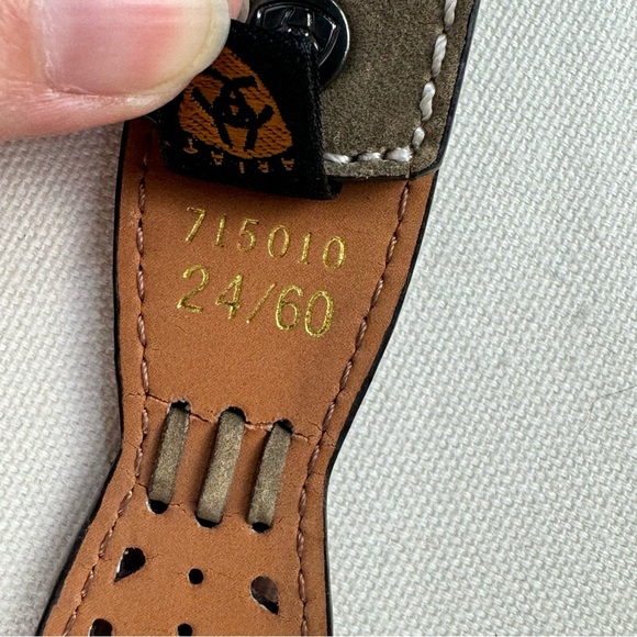 Ariat pink and brown leather laser cut out hearts belt limited edition buckle - Picture 4 of 12